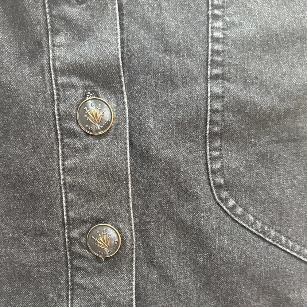 rag & bone dark blue Button-Front Mini Skirt - Picture 4 of 5